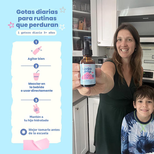 LINGO LEAP Crece Sano – Suplemento líquido para apoyar la energía y defensas de tu hijo