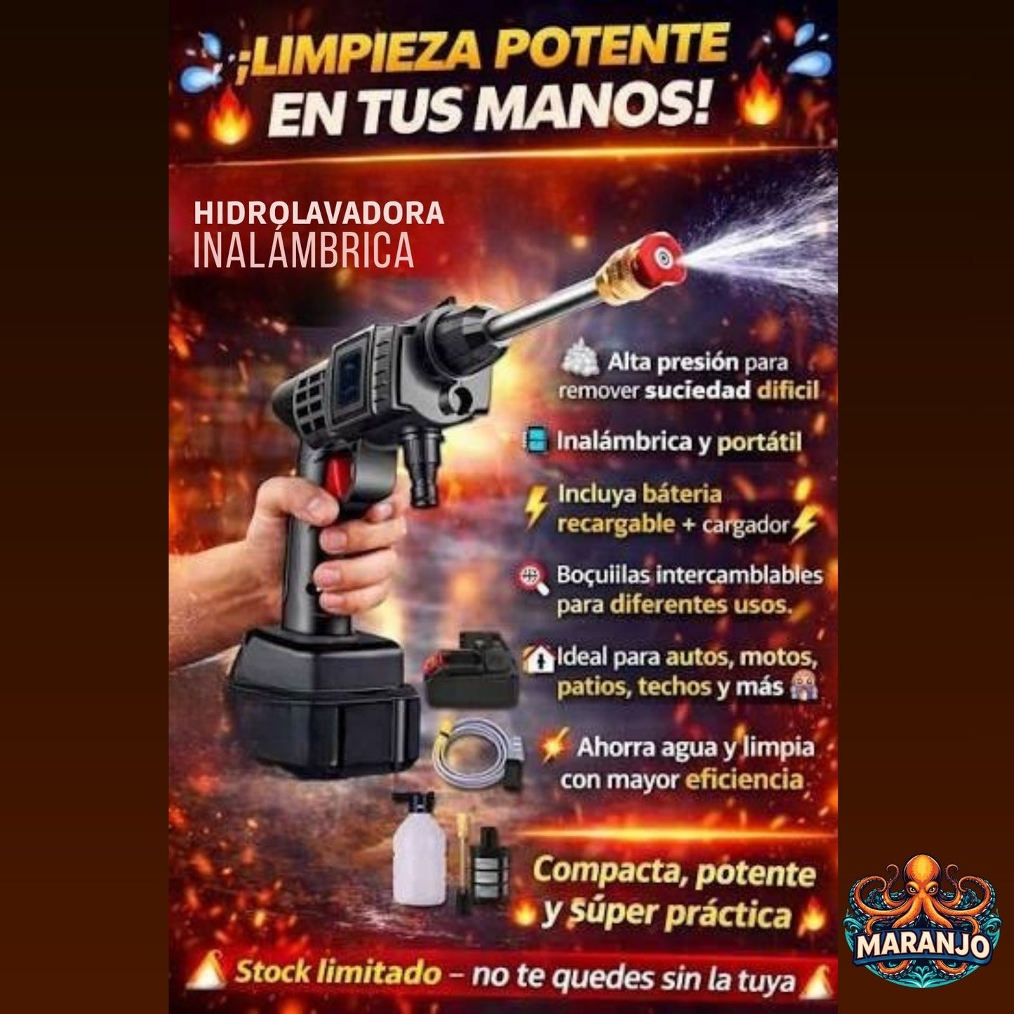 PowerWash Go - Limpieza profunda, sin enchufes ni esperas