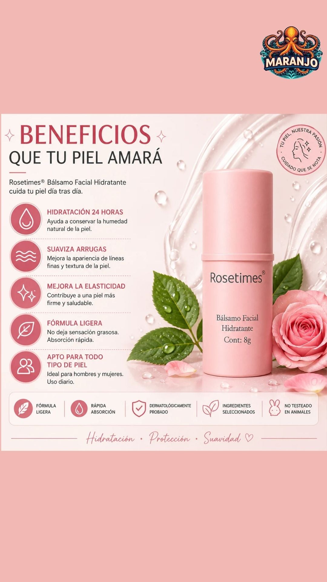 Rosetimes CeraGlow - Piel protegida todo el día