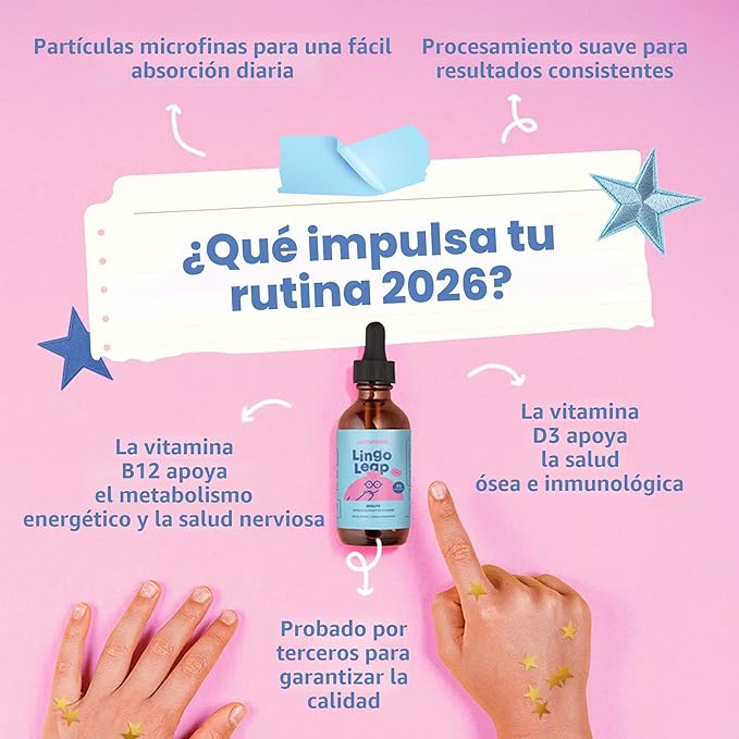 LINGO LEAP Crece Sano – Suplemento líquido para apoyar la energía y defensas de tu hijo