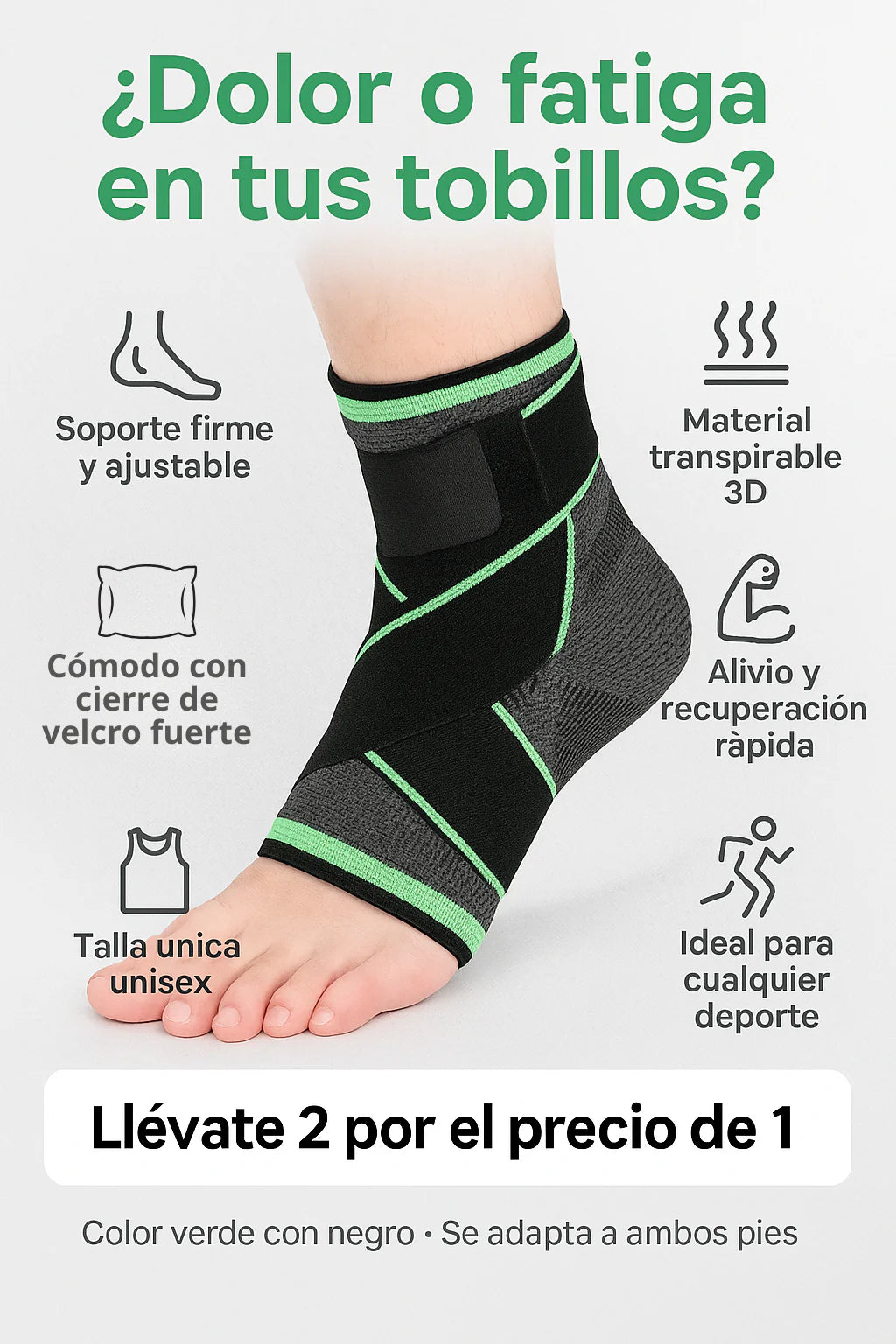 Tobillera De Compresión Ajustable/ Mejora la Firmeza de tus Tobillos