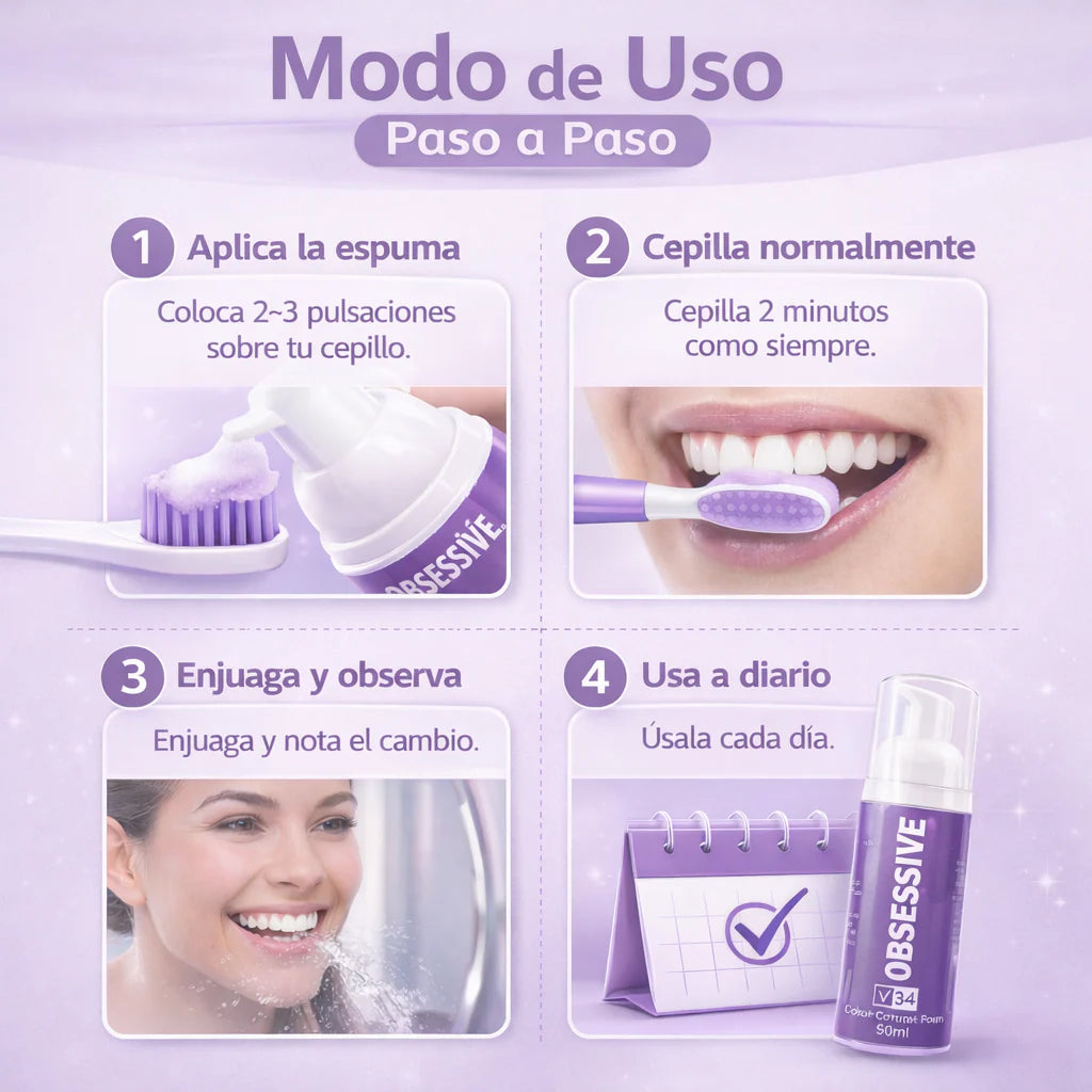 Lumivé -Pasta Dental Blanqueadora OBSESSIVE- Corrige el tono, potencia tu sonrisa
