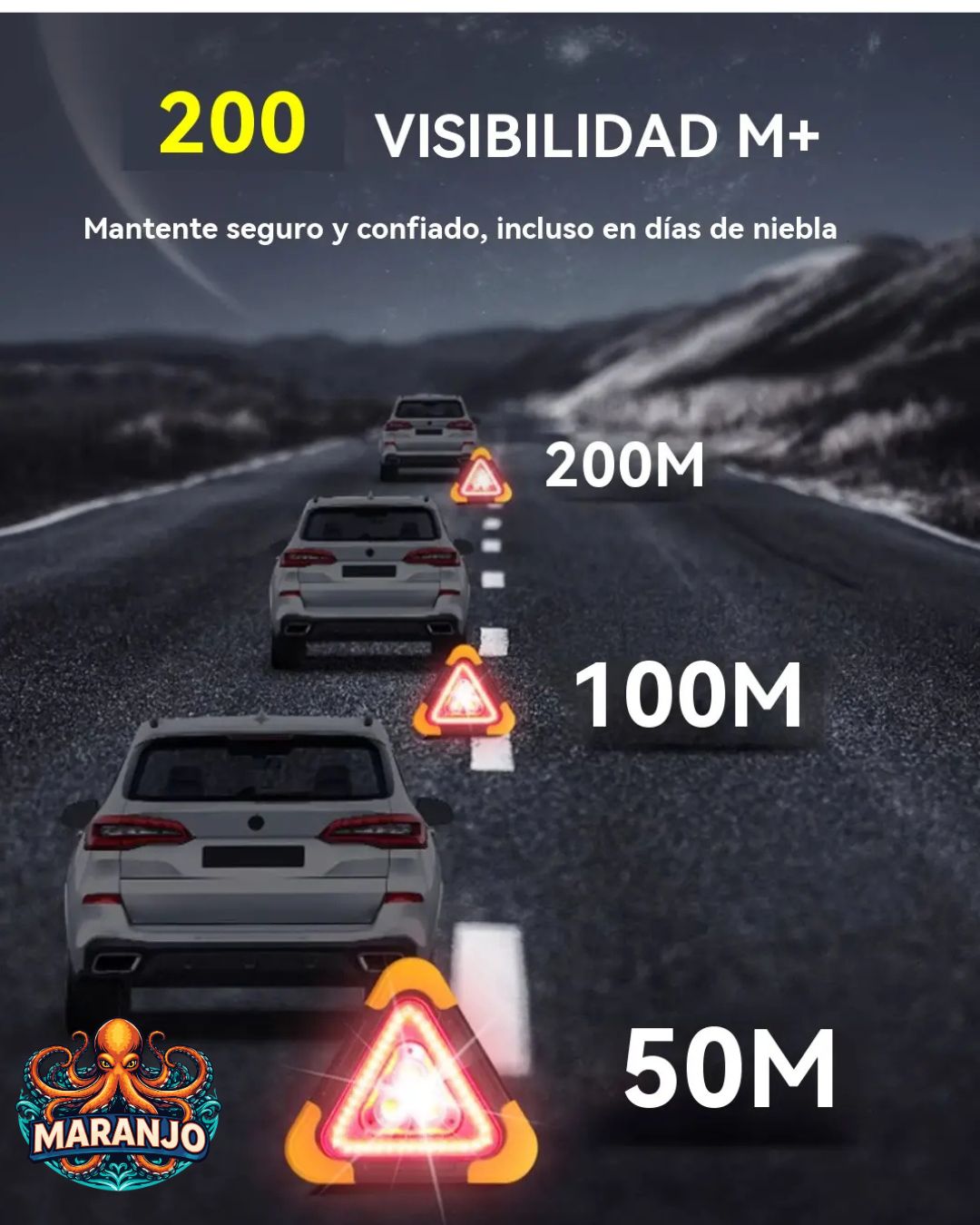 Triangulo Emergencia 3 Led Recargable