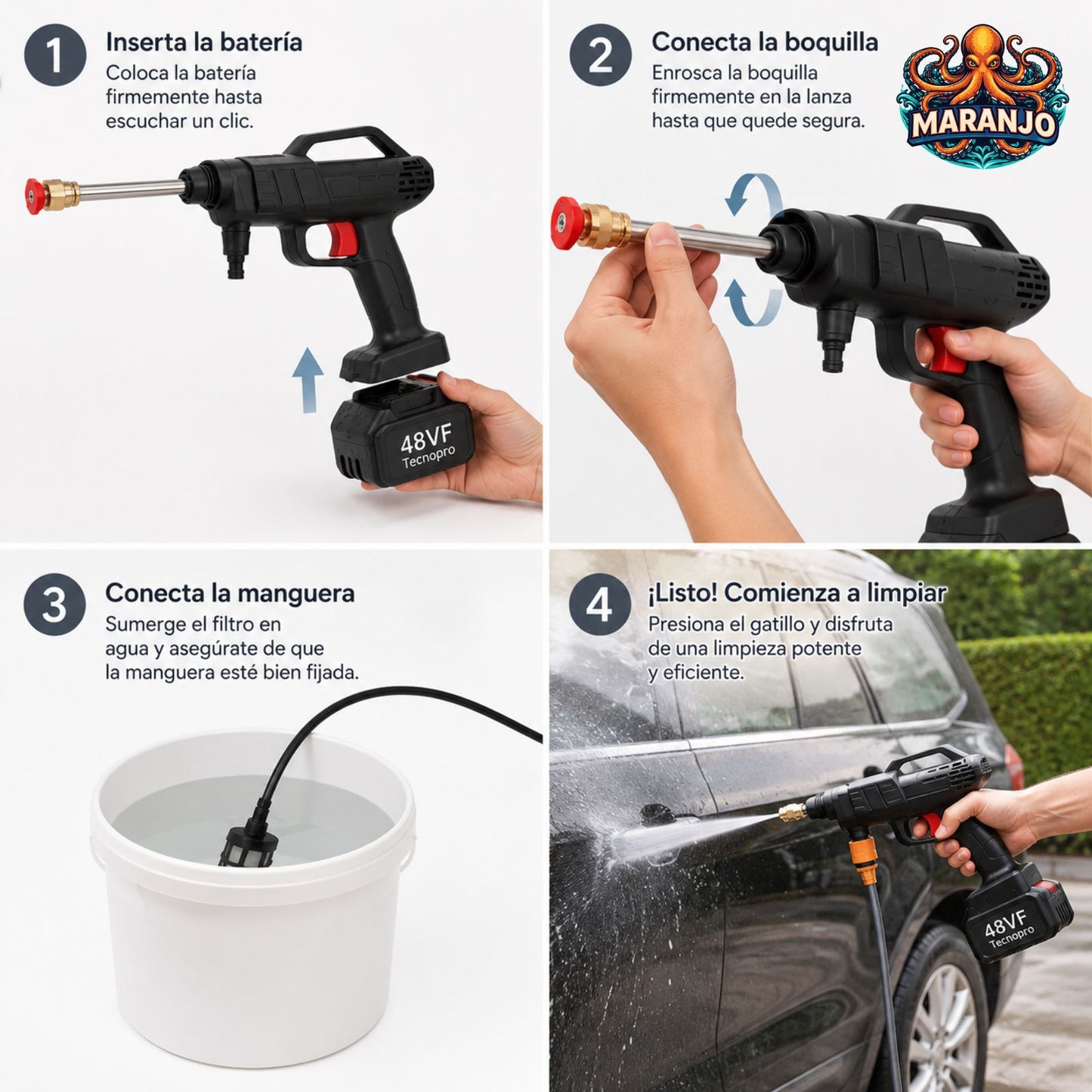 PowerWash Go - Limpieza profunda, sin enchufes ni esperas
